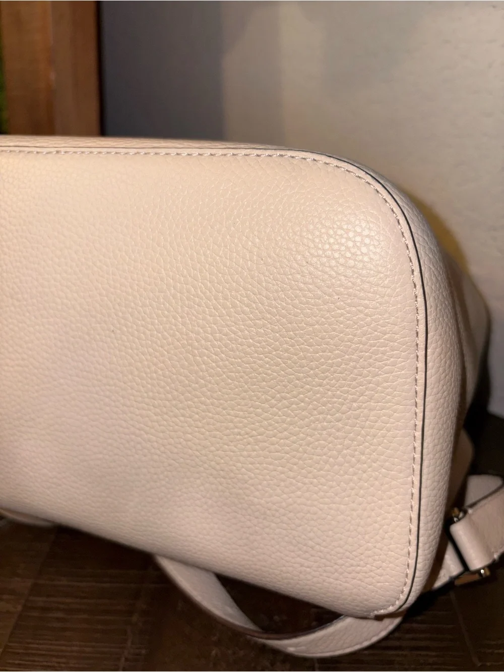 kate spade Cream Pebbled Leather Drawstring Backpack - NWOT - Picture 8 of 14